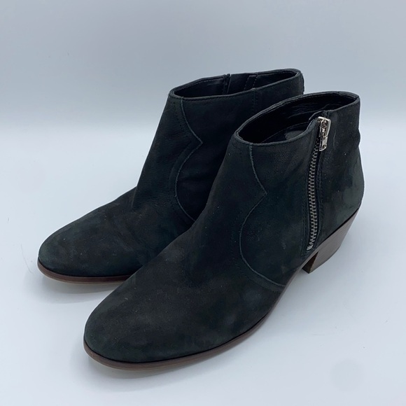 Sam Edelman Black Suede PACKER ANKLE BOOTIE - size 7 - Picture 1 of 3